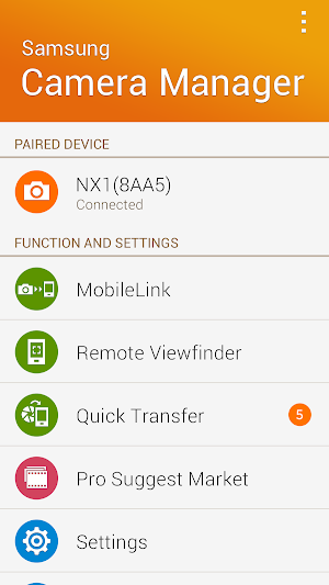 Samsung Camera Manager App Screenshot 1