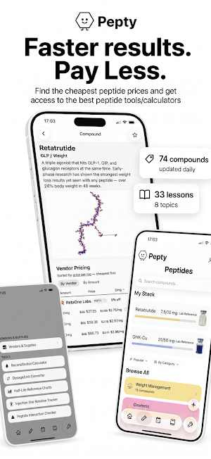 Pepty: GLP-1 & Peptide Tracker Screenshot 1