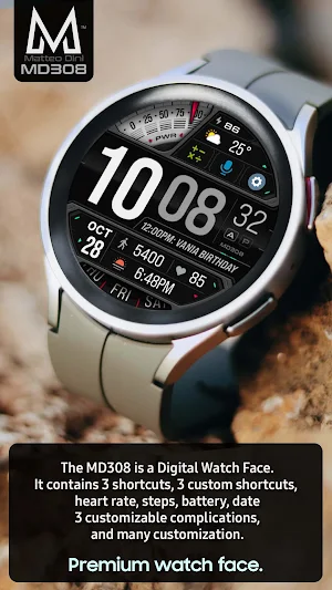 MD308 Digital watch face Screenshot 2