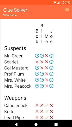 Clue Solver Screenshot 1