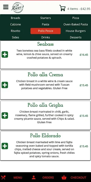 Riccas Restaurant Screenshot 1