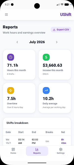 UShift - Salary & Shift Manage Screenshot 3