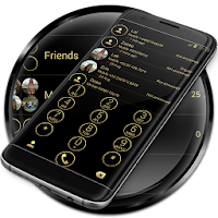 Dialer Theme Circle Black Gold