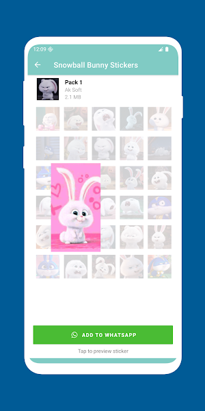 Snowball Bunny Stickers Screenshot 2
