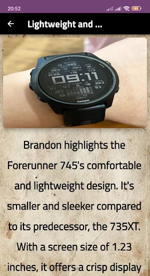 Garmin Forerunner 745 guide Screenshot 1