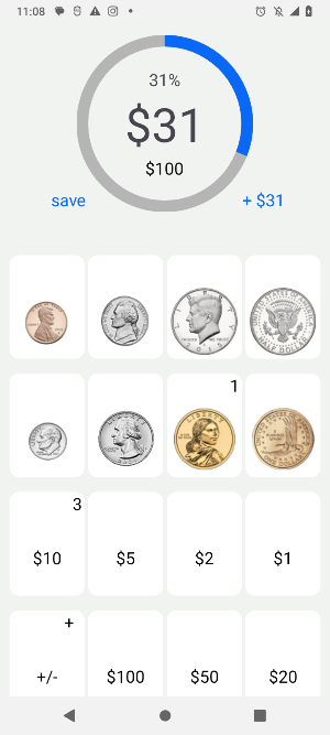 Cash Counter USD Goal Saving Screenshot 0