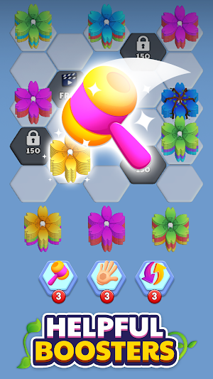 Flower Hexa Puzzle Offline 3D Screenshot 1