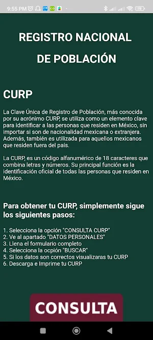 RFC y CURP Consulta Enlace Screenshot 0