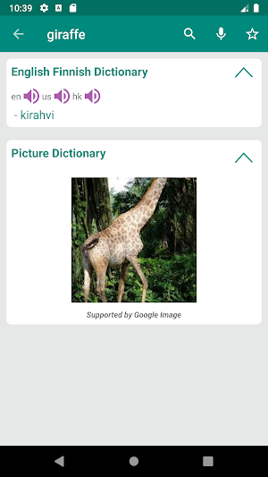 Finnish English Dictionary Screenshot 2
