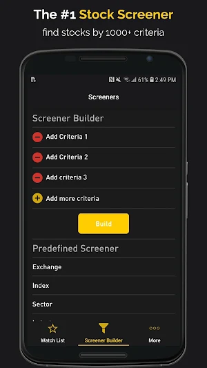 Stock Screener: Stock Tracker & Penny Stocks list Screenshot 0