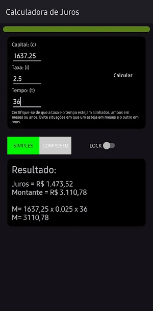 Calculadora de Juros Screenshot 2