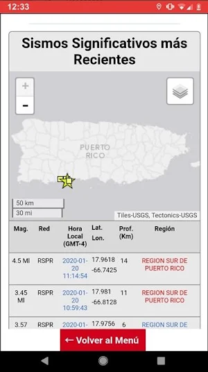 Terremotos Puerto Rico en Tiempo Real Alertas Screenshot 1
