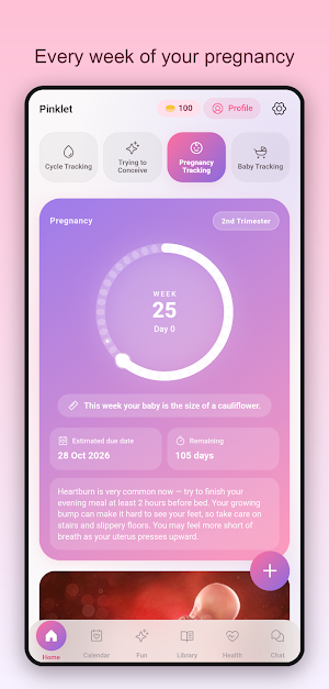 Pinklet Period & Cycle Tracker Screenshot 1