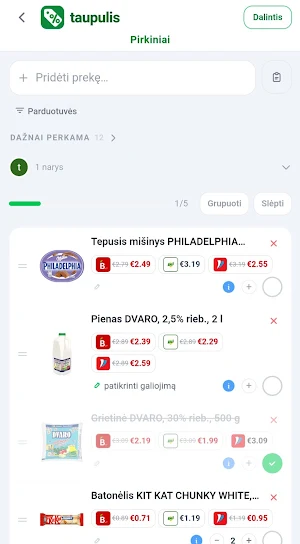 Taupulis – kainų palyginimas Screenshot 3
