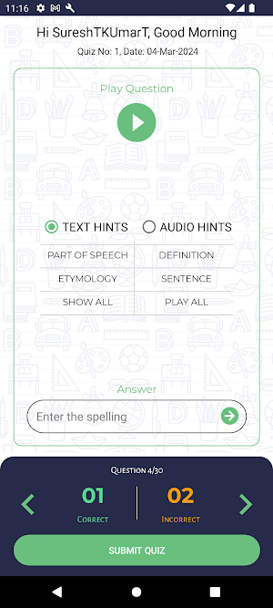 NorthSouth Spelling Screenshot 2