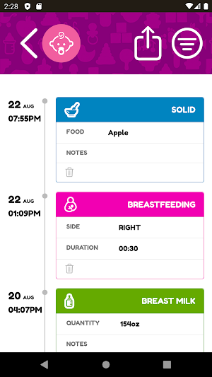 Breastfeeding Baby Tracker Screenshot 2