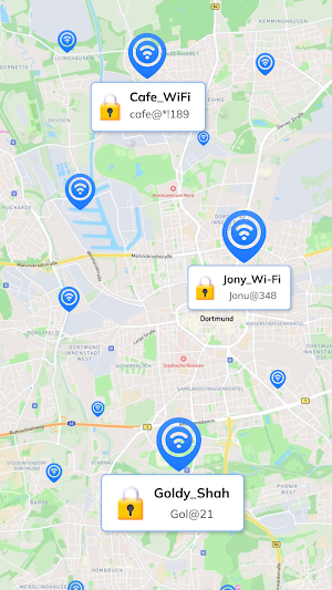 Wifi Password on Map Wifi View Screenshot 1