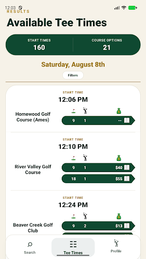 ClubHub - Tee Times Screenshot 1