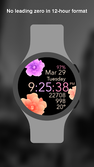 Animated Flowers Watch Face Screenshot 0