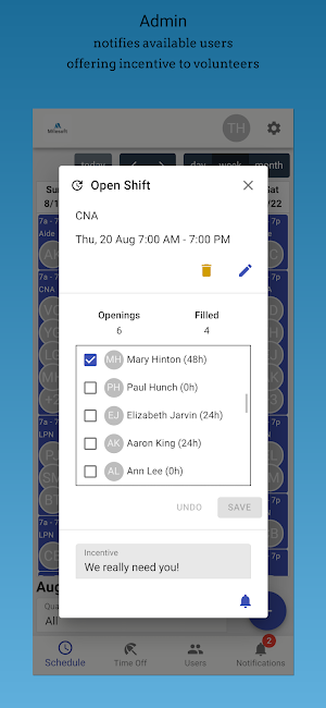 Milesoft Schedule Screenshot 3