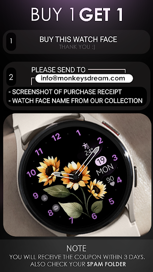 Sunflowers analog watch face Screenshot 3