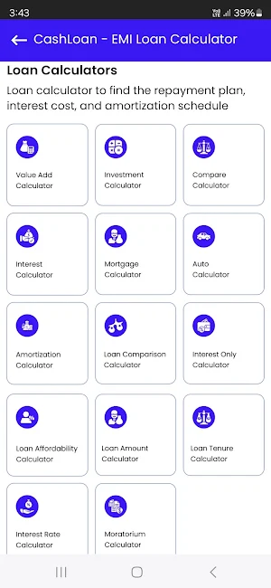 CashLoan - EMI Loan Calculator Screenshot 0
