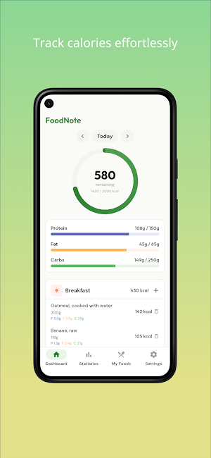 Calorie & Nutrition - FoodNote Screenshot 0