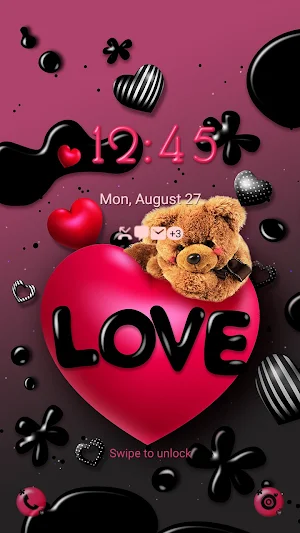Lovely Bear Heart - Wallpaper Screenshot 1