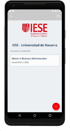 IESE Certificate Wallet Screenshot 3