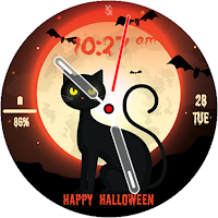 BFF76- Halloween Cat & Moon