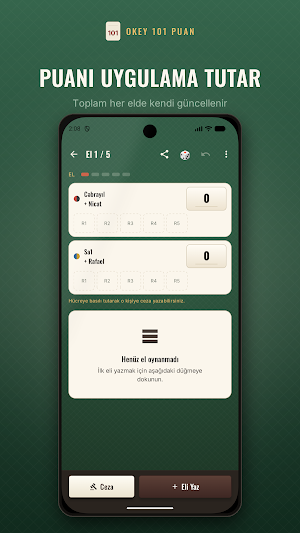 Okey 101 Score Pad & Tracker Screenshot 1
