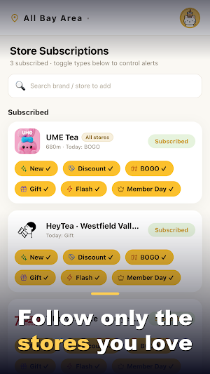 Deal Alarm: Boba Deal Alerts Screenshot 1