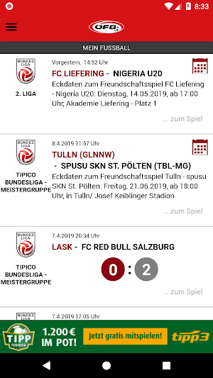 oefb.at Fußball Österreich Screenshot 1