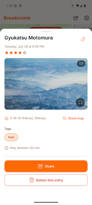 Breadcrumb: Memory Trail Screenshot 2