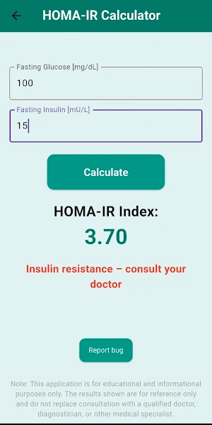 Lab Results Calculator Screenshot 2