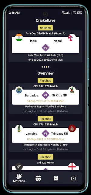 CricketLive - Live Scores Screenshot 1