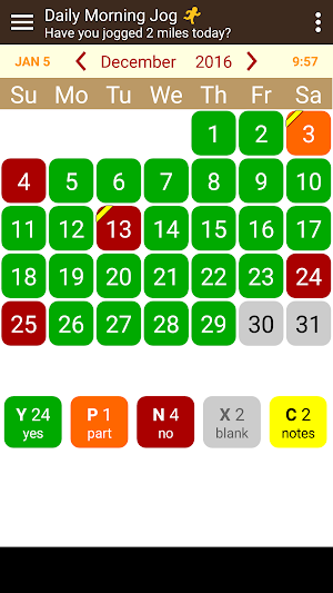 Habit Calendar : Easy Tracker for Habit Streaks. Screenshot 0