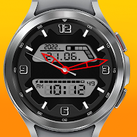 Digital with red watch hands