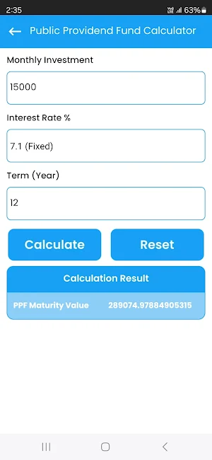 LoanCash - EMI Loan Calculator Screenshot 2