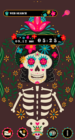 Flamboyant Skulls Theme +HOME Screenshot 2