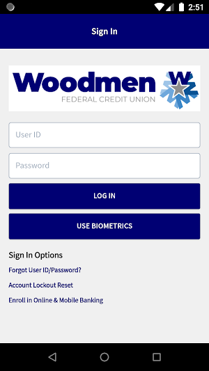 Woodmen FCU Mobile Banking Screenshot 1