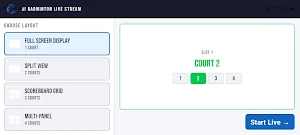 AI Badminton Live Stream Screenshot 1