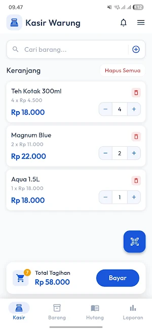 Kasir Warung: POS & Buku Kas Screenshot 0