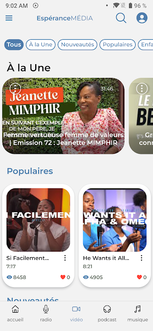 Espérance Média Screenshot 2