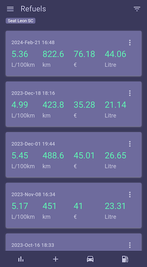 Refuel Tracker Screenshot 2
