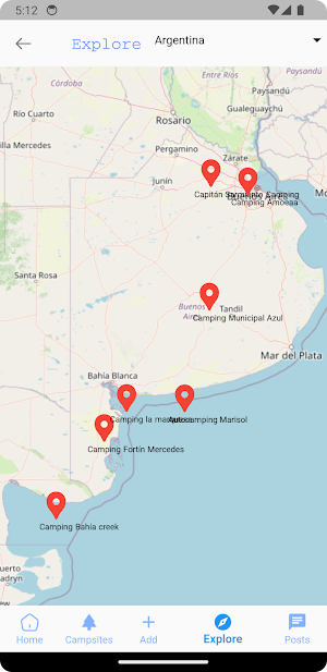 Campers connect- sites & event Screenshot 2