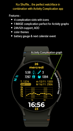 N.o shuffle / WearOS watchface Screenshot 0