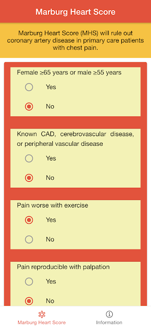 Marburg Cardiology Score Screenshot 0