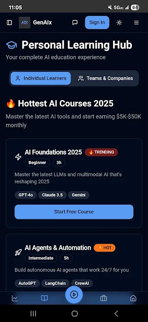 GenAIx:Learn AI, News, courses Screenshot 3