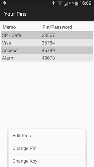 Pin Keeper (Pins/Passwords) Screenshot 1